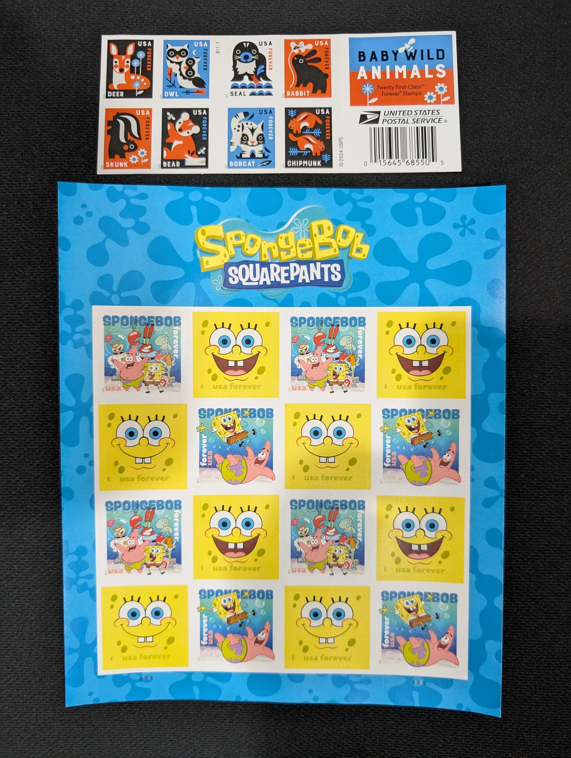 Cute stamps collage in coral tones