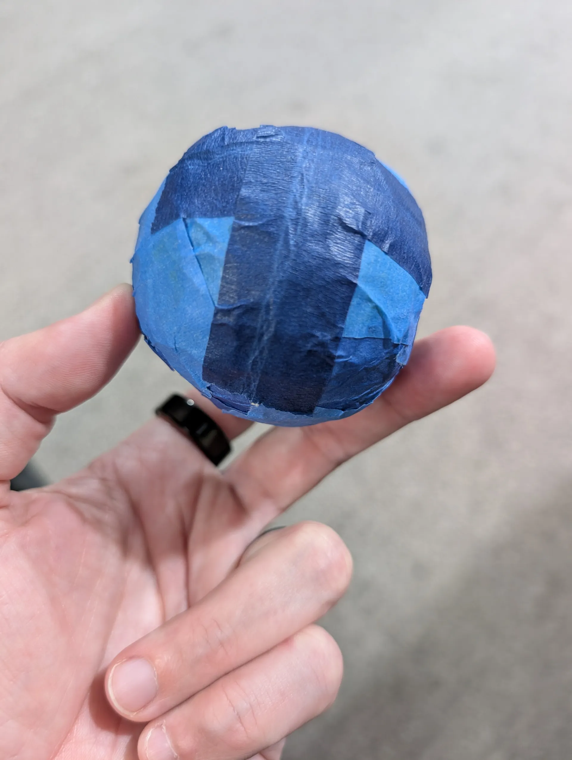 A ball of tape. THE hug ball.