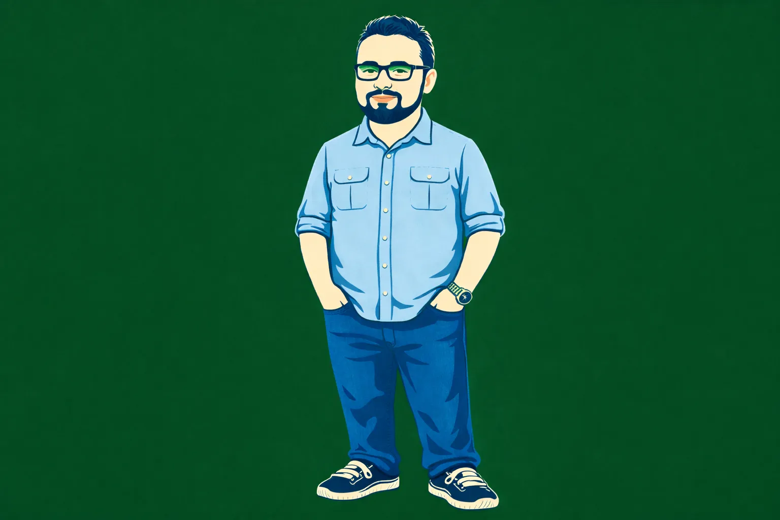 derek cartoon portrait